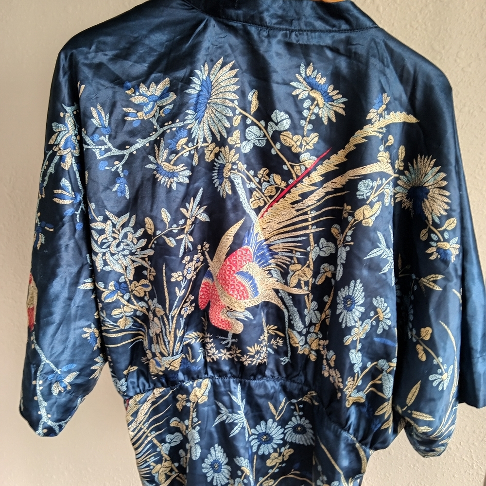 Floral Embroidered Navy Tunic